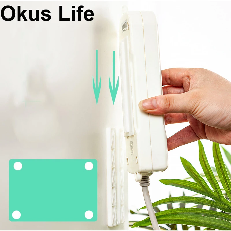 

10pcs/set Seamless Punch-free Plug Sticker Holder Wall Fixer Power Strip Holders Storage Sockets Wall Holders Shelf Stand Holder