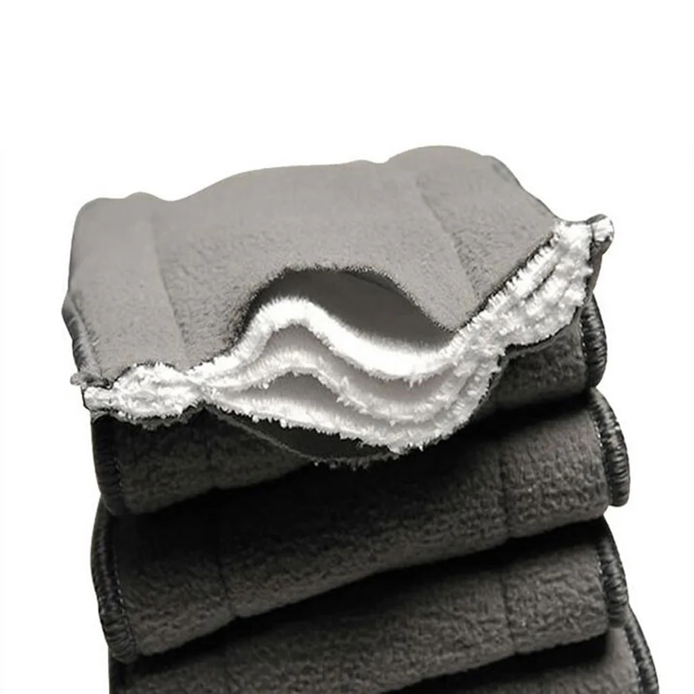 Многоразовые 5 слойные детские подгузники из бамбукового угля подгузник