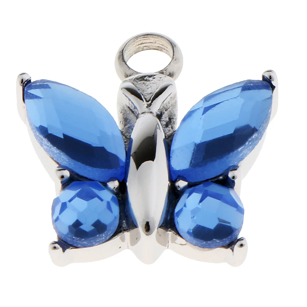 Cremation Urn Pendant for Ashes Crystal Butterfly Pendant Cremation Jewelry