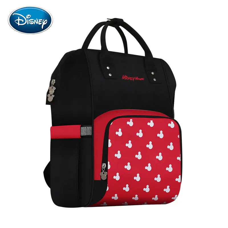 Disney 23 Тип пеленки сумка-рюкзак USB изоляции бутылка сумки Минни Микки большая сумка для путешествий Оксфорд кормления младенца Мумия сумки - Цвет: Коричневый