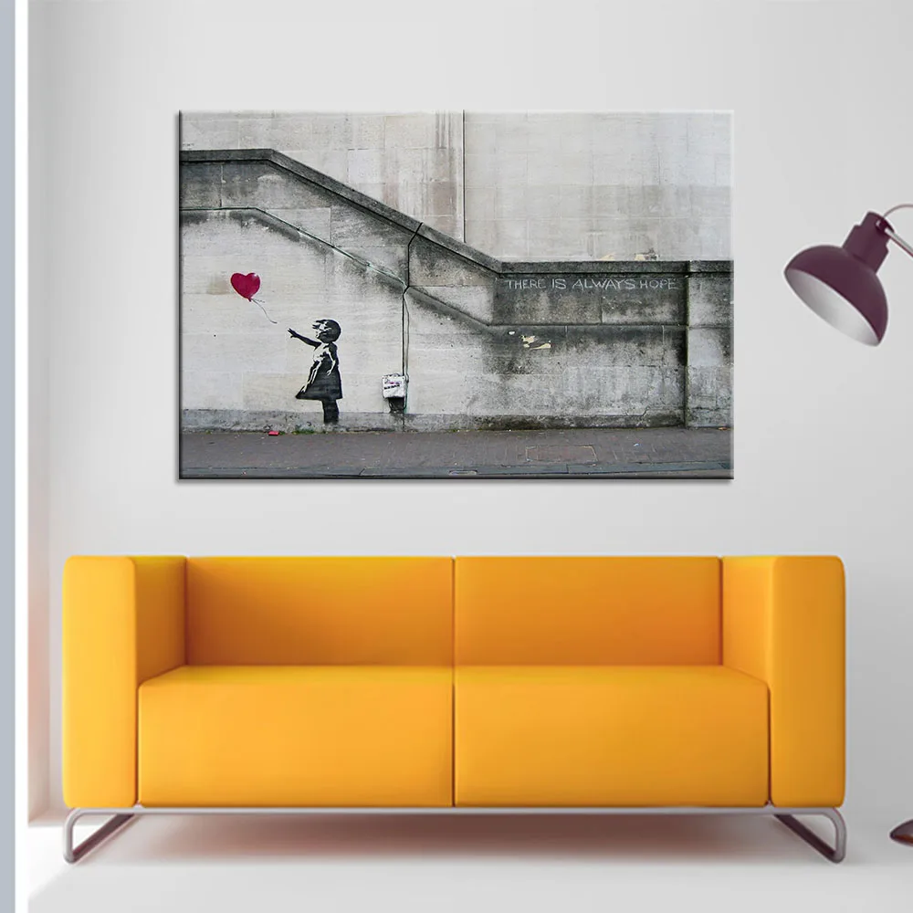 1 шт. Banksy граффити настенная живопись холст Художественная напечатанная картина