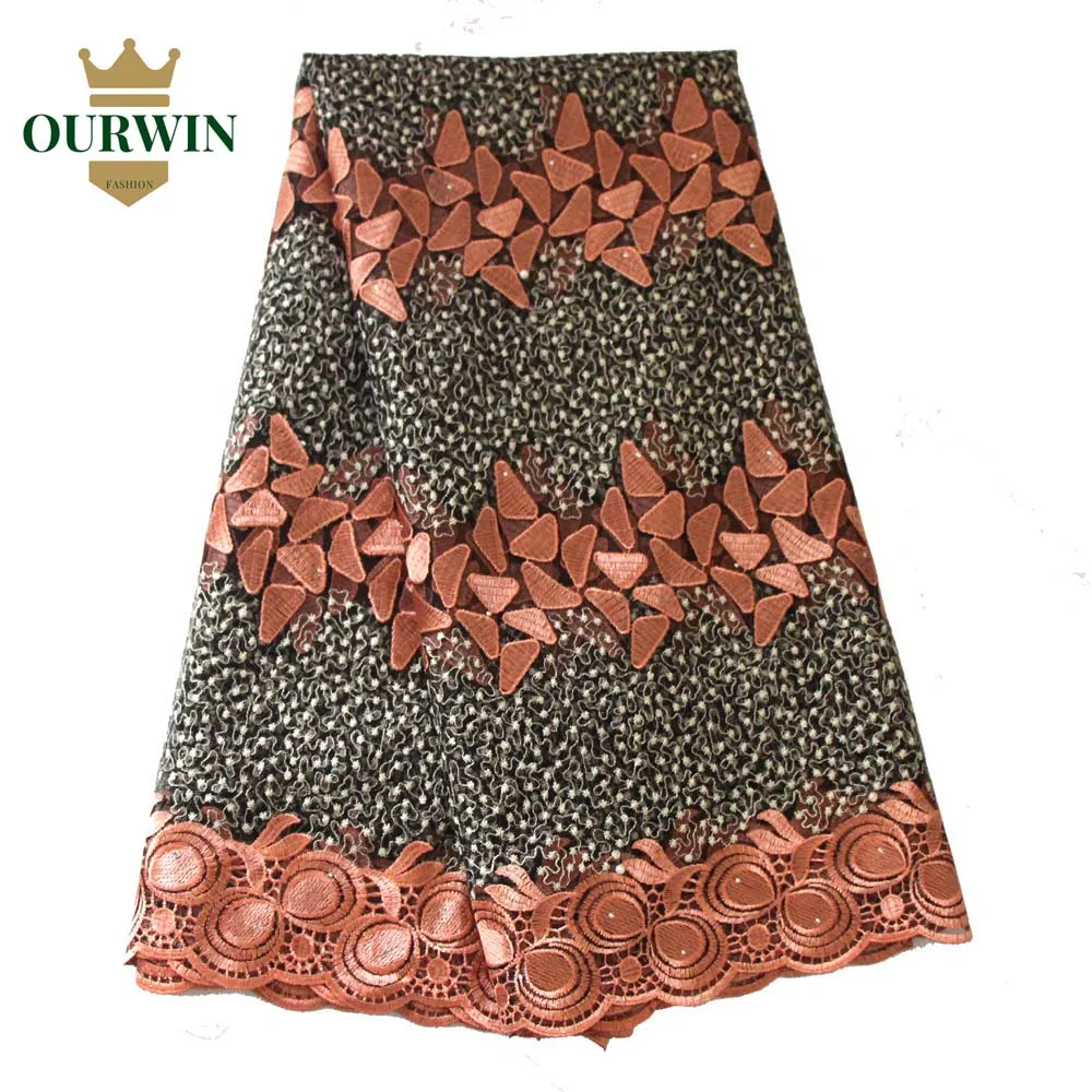 peach african lace fabric 