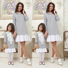 Family Matching Outfit Xmas Mother Daughter Print Sweater Dresses Christmas Girl Dress font b Hoodies b