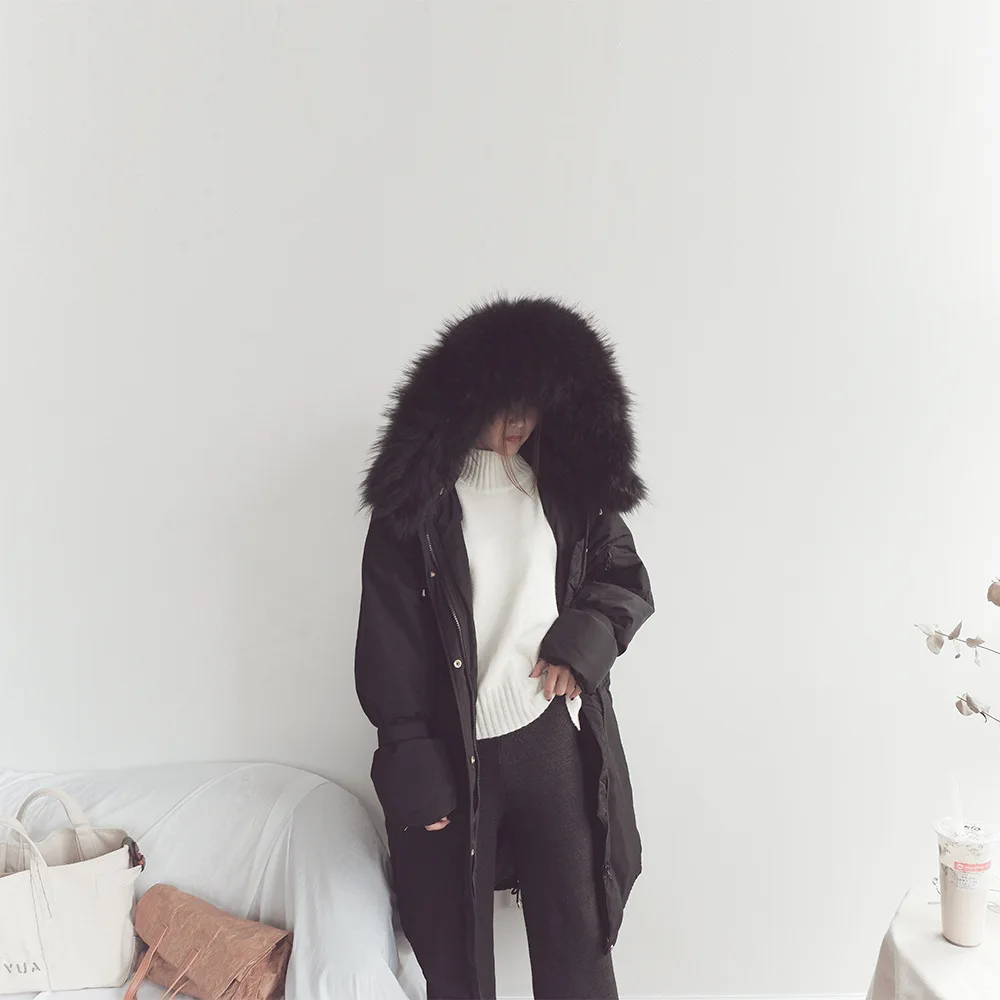 Зимний модный женский пуховик с капюшоном Женское пальто для беременных теплое белое пуховое пальто Верхняя одежда хорошее качество натуральный мех