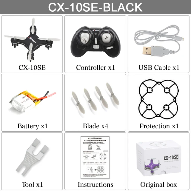 Cheerson CX-10SE мини карманные Дроны с дистанционным управлением Дрон радиуправляемый вертолет нано микро RTF Квадрокоптер детские игрушки Вертолет VS H36 S9 Дрон - Цвет: black with box