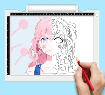 

A4 size JSK-19 LED Ultra thin Art craft Tracing Light Pad Adjustable Brightness drawing Board battery operated led light pad