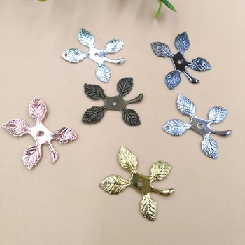 

21*18mm Fiigree Leaf Pendant European Charms Wraps Connectors Hair Clasp Bu Yao Accessories DIY Crafts Jewellry Findings