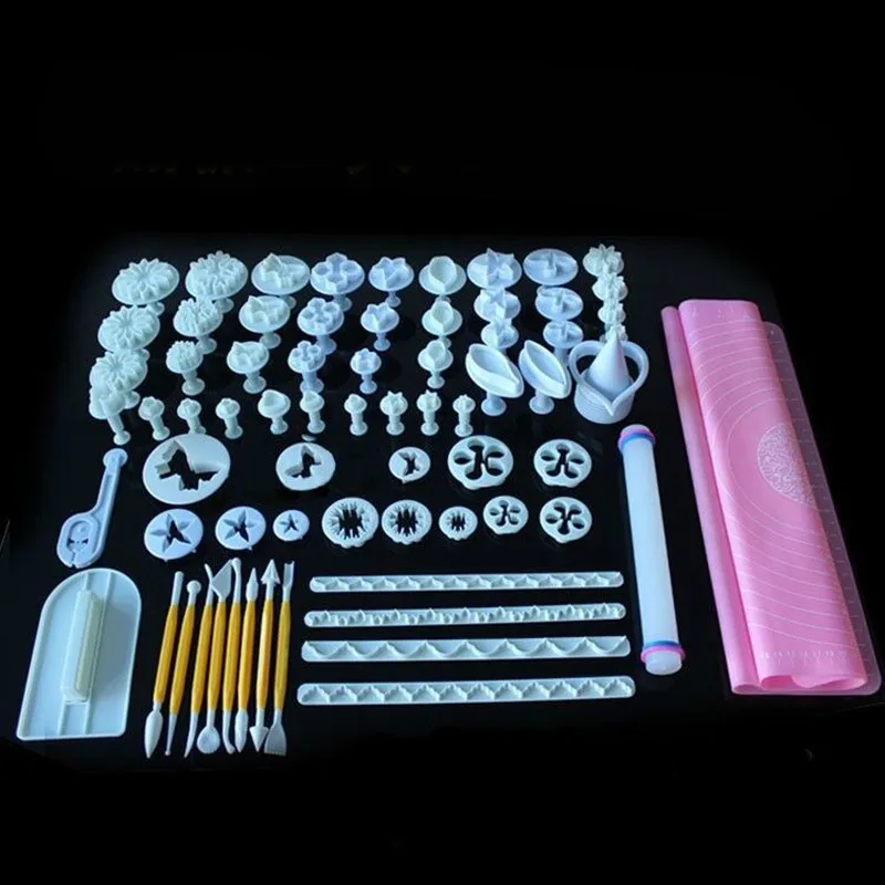 

75Pcs/Set Fondant Cookie Cake Cutter Ejector Stamp Plunger Cutters Embossed Mold Moulds DIY Kitchen Baking Cake Decorating Tools