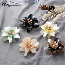 2017 Real Limited Plant Broches Jewelry Fashion Brooch Christmas Gifts Acrylic Flower Lapel Pin Broche Large Brooches For Women