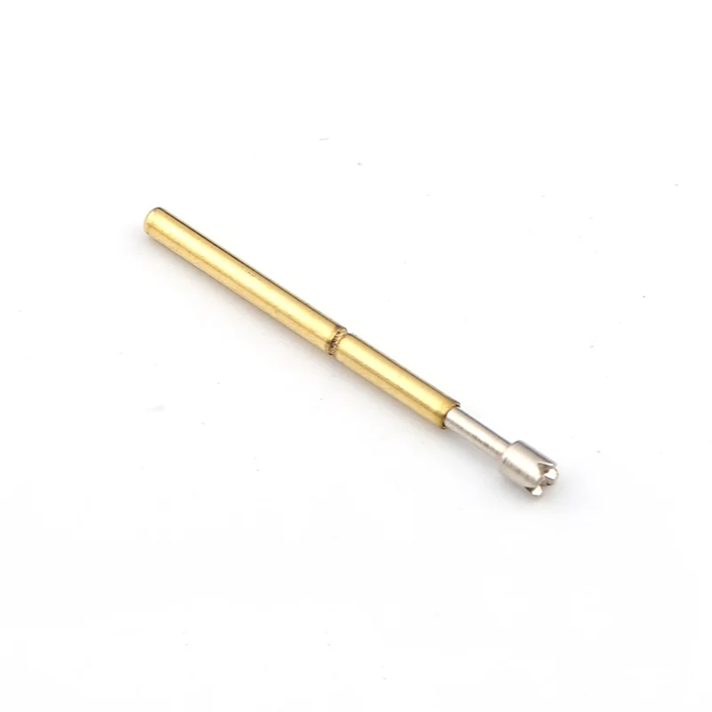 P75-Q2 100 Pcs Brass Spring Test Probe Nickel Plated Needle Head Test Instrument Accessories Length 16.5mm for Electronic Tools