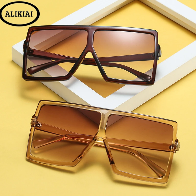 Большая оправа, градиентные негабаритные солнцезащитные очки, квадратные брендовые дизайнерские винтажные женские модные солнцезащитные очки Oculos De Sol UV400