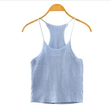 Для женщин летние трикотажные бюстье короткий топ сексуальный без рукавов стрейч Повседневное укороченные пляжные Блузы Tanks camis Новая одежда 9 Цвета