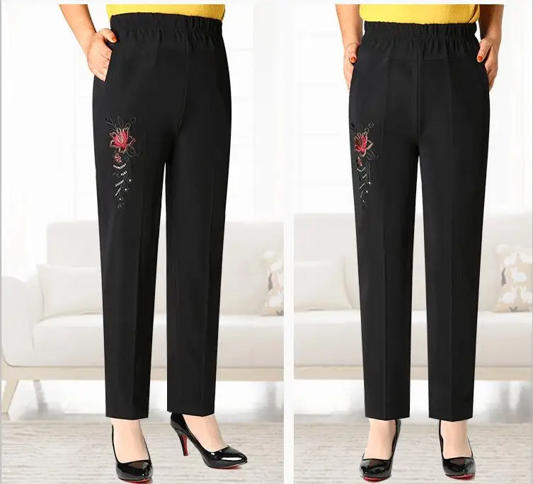 Новые модные женские длинные брюки для мамы с высокой талией одежда зимние брюки с добавлением шерсти плюс размер леггинсы с эластичной