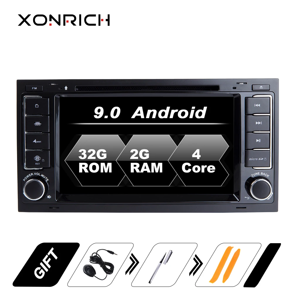 Xonrich Автомобильный мультимедийный плеер Android 9,0 2Din DVD Авторадио для VW Volkswagen Touareg Transporter T5 gps навигация Audio2G ram