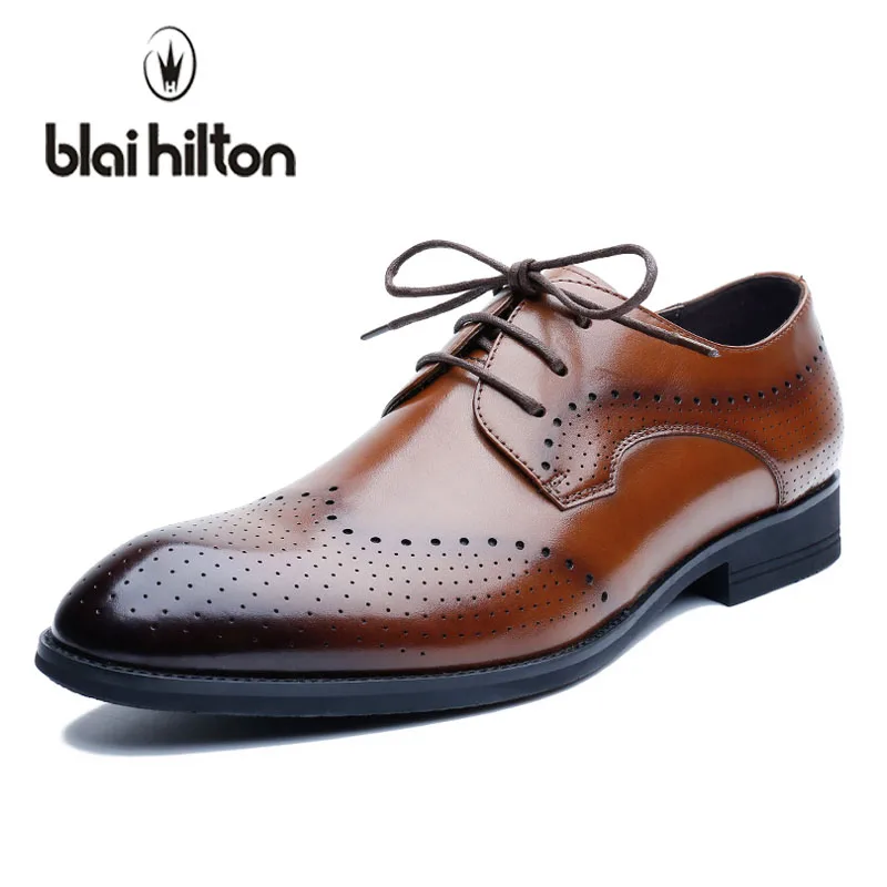 Buy Blaibilton 2018 Brogue Dress Men Shoes Oxford Genuine Leather Elegant