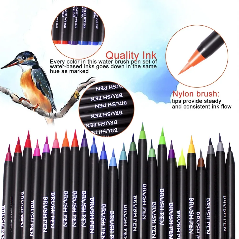 Акварельные маркеры Кисть ручка в искусстве маркеры для художественной цветной краски маркеры для рисования краска ing манга каллиграфия ручка