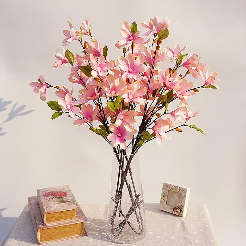 Artificial silk Magnolia Fake Flower Fleur Artificielle Wedding Home Decor Party accessory Flores decoracion para bodas (15)