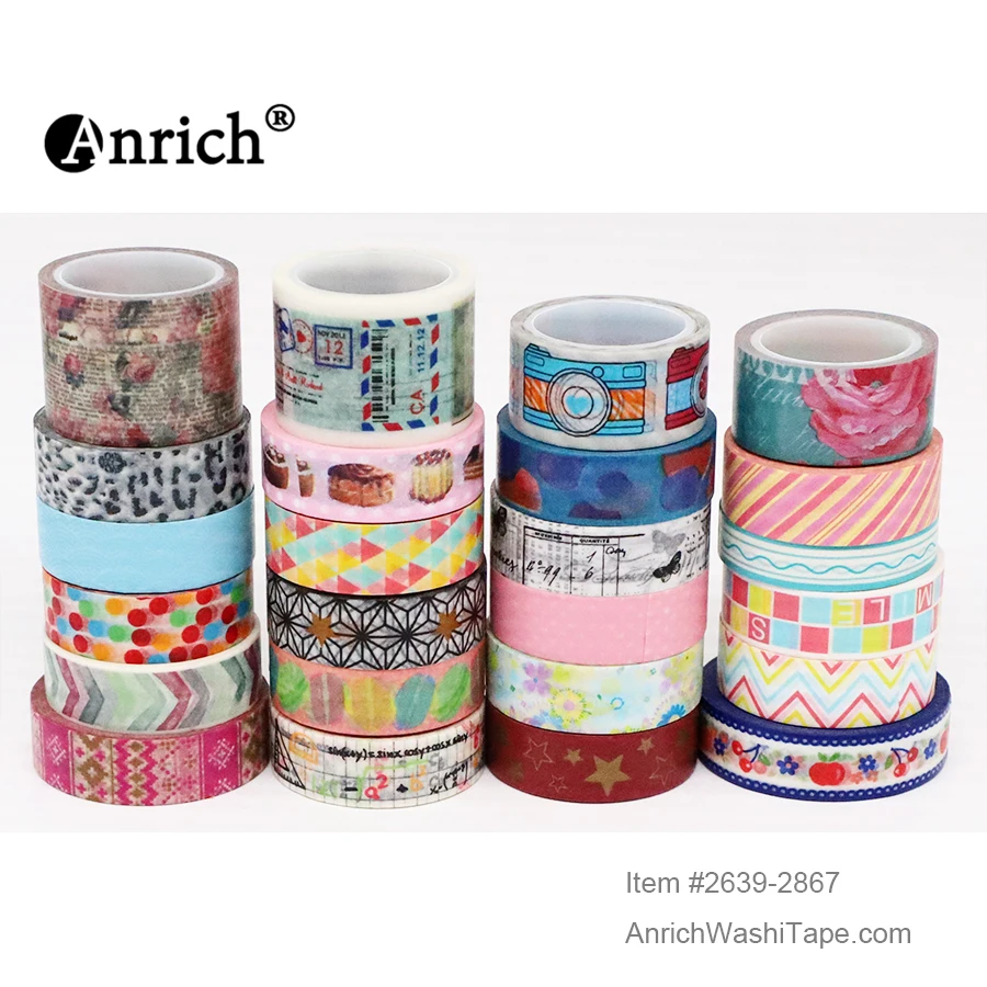 

Free Shipping and Coupon washi tape,Anrich washi tape #2639-2867,basic design,colorful,customizable