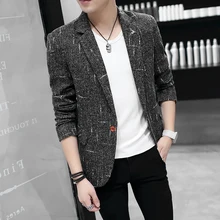 Весенние популярные модели Новые мужские модные маленькие костюмы куртка повседневная мужская Тонкая куртка