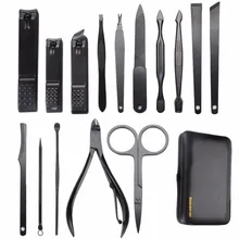 15 шт. профессиональные кусачки для ногтей из нержавеющей стали инструмент для удаления кутикулы для удаления ног ножницы маникюрные педикюр набор с чехлом