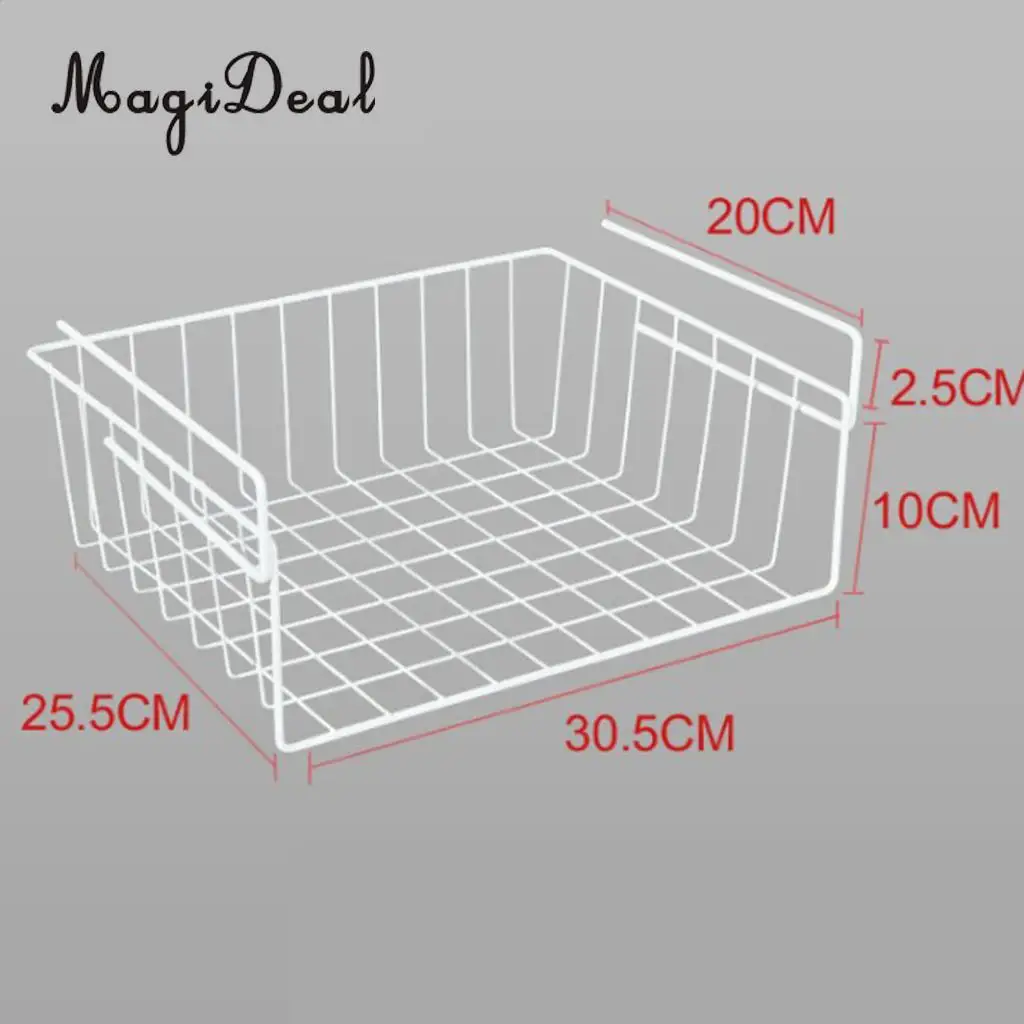 MagiDeal Household Storage Under Shelf Rack Organizer Basket for Table Cupboard Black Storage Basket for Bathroom Triangular