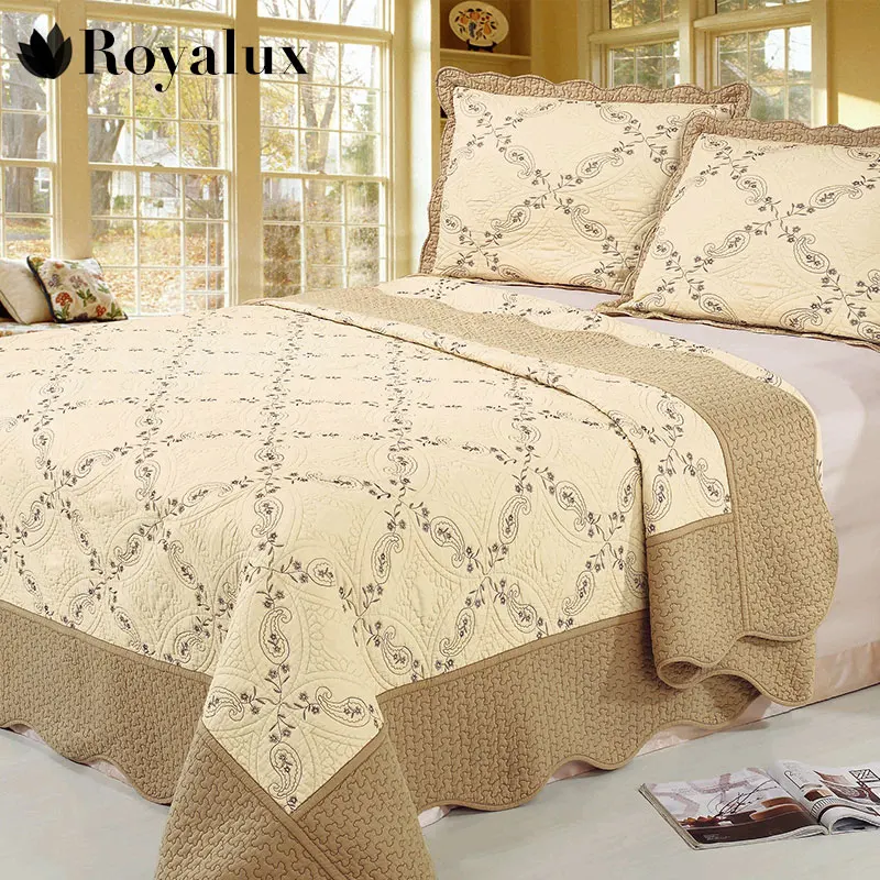 ROYALUX Home Textile Soft Bedspread 230cm*250cm Cotton Bedspread High