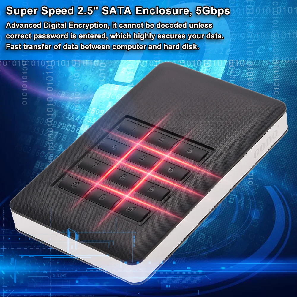 Супер скорость 2," SATA SSD HDD жесткий диск для USB 3,0 5 Гбит/с Пароль зашифрованный адаптер карта Внешний корпус Чехол