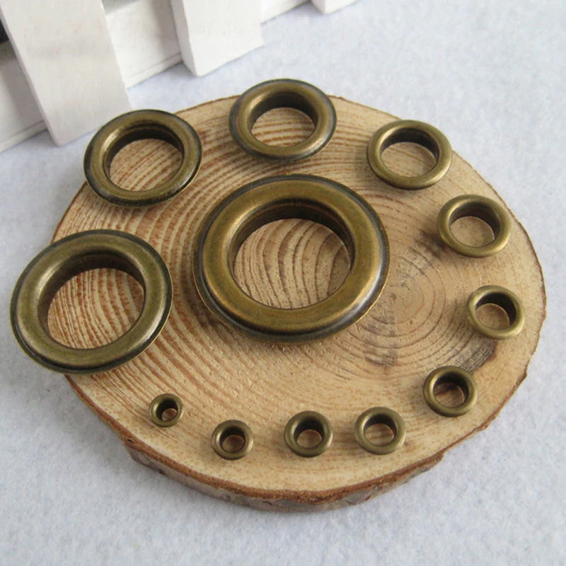 (200 Sets/Lot) Bronze Grommet Eyelet Rings for Bags, Leather Craft DIY