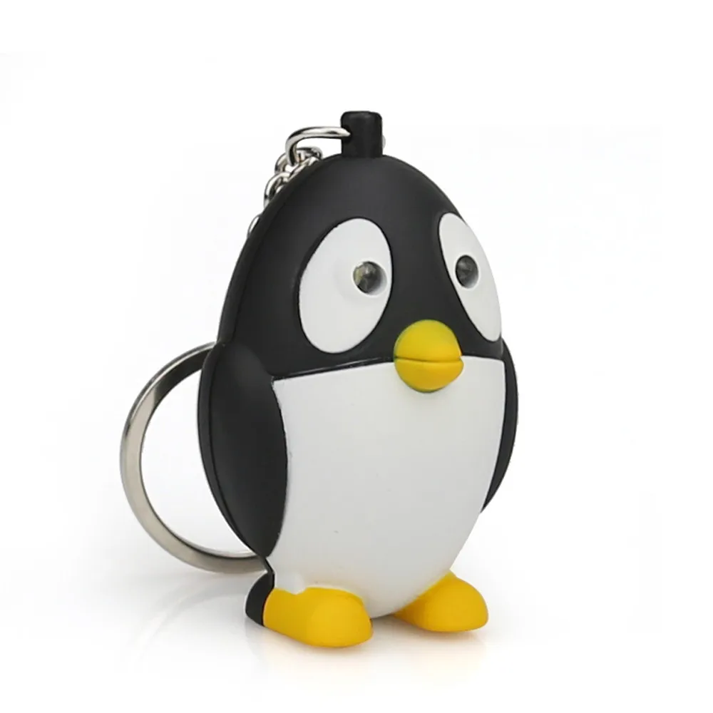 

2019 Fashion Keychains Cute Cartoon Penguin With LED Light And Sound Unisex Kids Toy Gift For Fun High Quality z0307dd