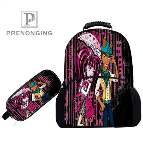 17 дюймовые рюкзаки monster high сумки для ручек с 3D принтом школьные женские и мужские