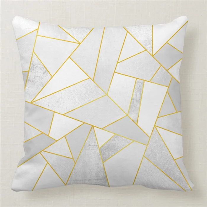 Maiyubo мраморная наволочка для подушки, Золотая Геометрическая декоративная наволочка из полиэстера, домашняя спальня, диван, Декор