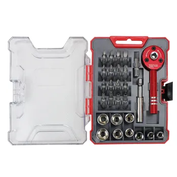 

28pcs Ratchet Screwdriver Multi-functional Ratchet Wrench Bit Mini Screwdriver Set 1/4" Driver Socket Set Repair Tool