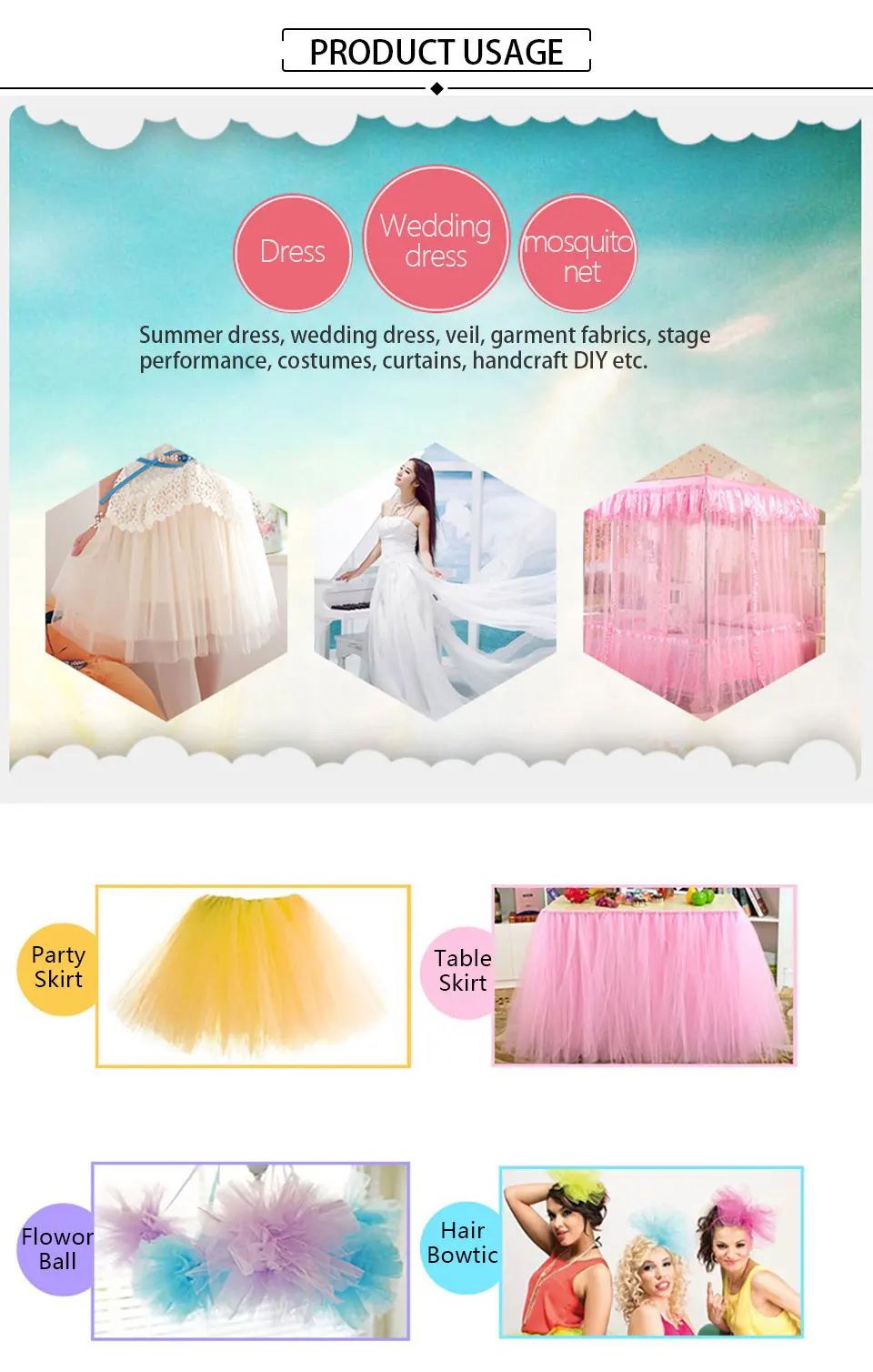Tulle Roll 15cm 25yards Tulle Fabric Rolls For Tutu Spool Tulle Skirts Dress Clothes Curtains Wedding Party DIY Decorations     _05