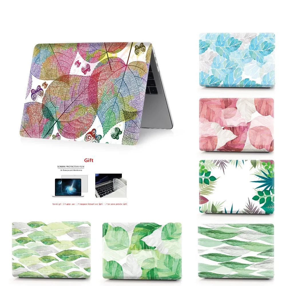 Чехол для ноутбука с цветной печатью в виде листа для Macbook Air 11 13 Pro retina 12 13 15 дюймов цвета с сенсорной панелью Pro 13 15 Air 13