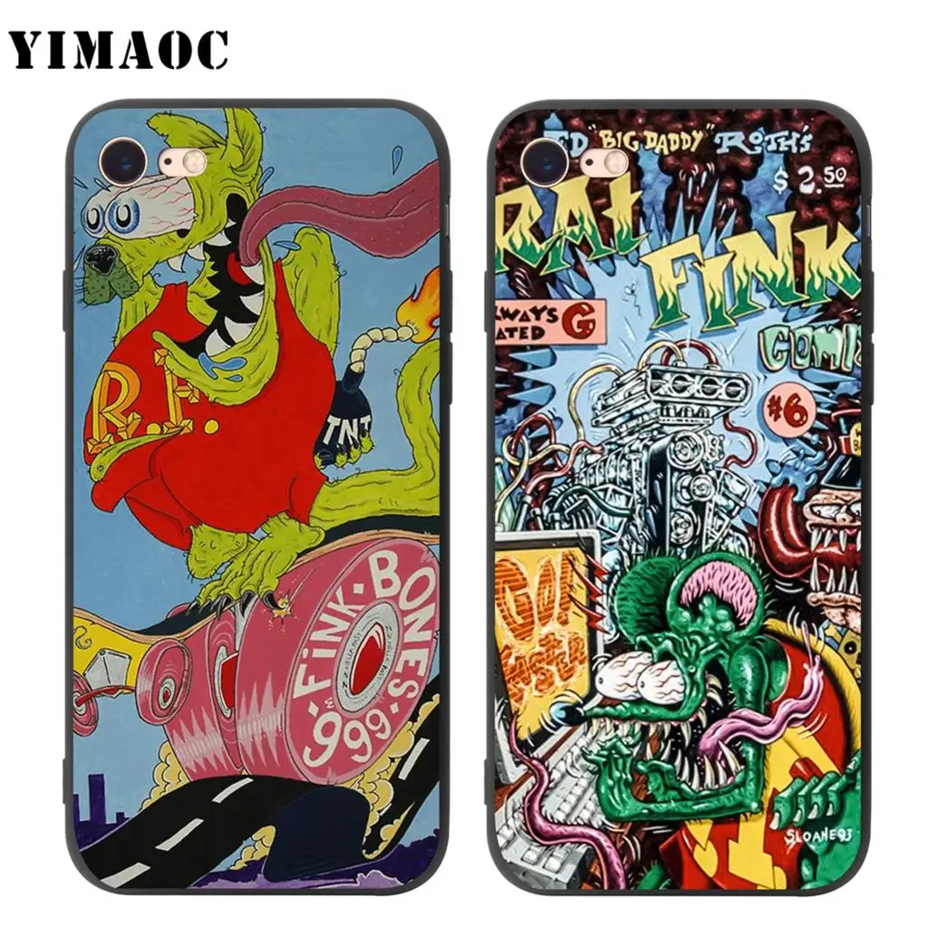 Мягкий чехол YIMAOC Tales of the Rat Fink для Apple iPhone SE 2020 5 5s 6 6s 7 8 Plus XR X Xs 11 12 Pro Max mini|Бамперы| |