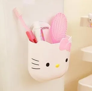 Hello Kitty Pocket Toothbrush Storage Backet Wall Suction Cup Hello Kitty Pocket Toothbrush Storage Backet Wall Suction Cup Toothpaste Holder Bathroom Rack