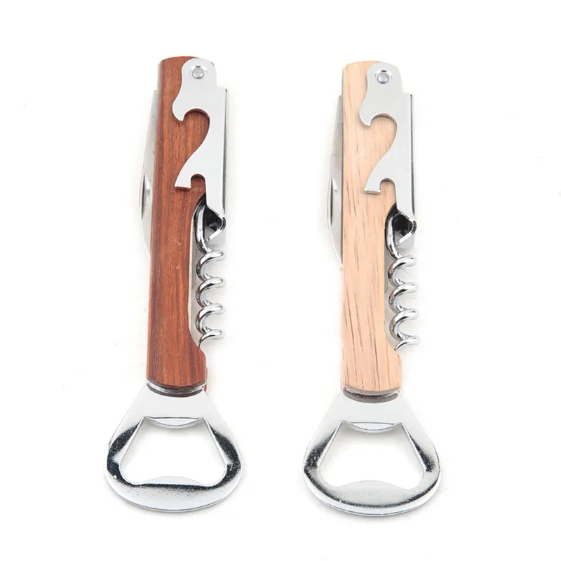 50pcs Wood Handle Stainless Steel Hand Held Deluxe Bottle Opener