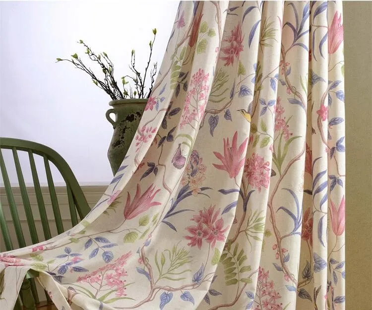 Fashion American Style Window Blakout Curtain for Living Room Bedroom Kitchen Treatments Cotton Linen Fabric Draperies
