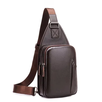 

business mens shoulder bags small chest pack male leather travel bags cigarette mobile phone sling crossbody bag for men work