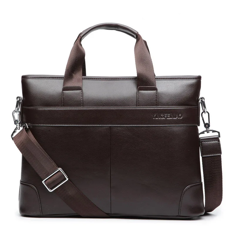 Высококачественная Мужская сумка через плечо, кожаный портфель, деловая дорожная сумка для ноутбука, Черная мужская сумка-мессенджер, мужская сумка