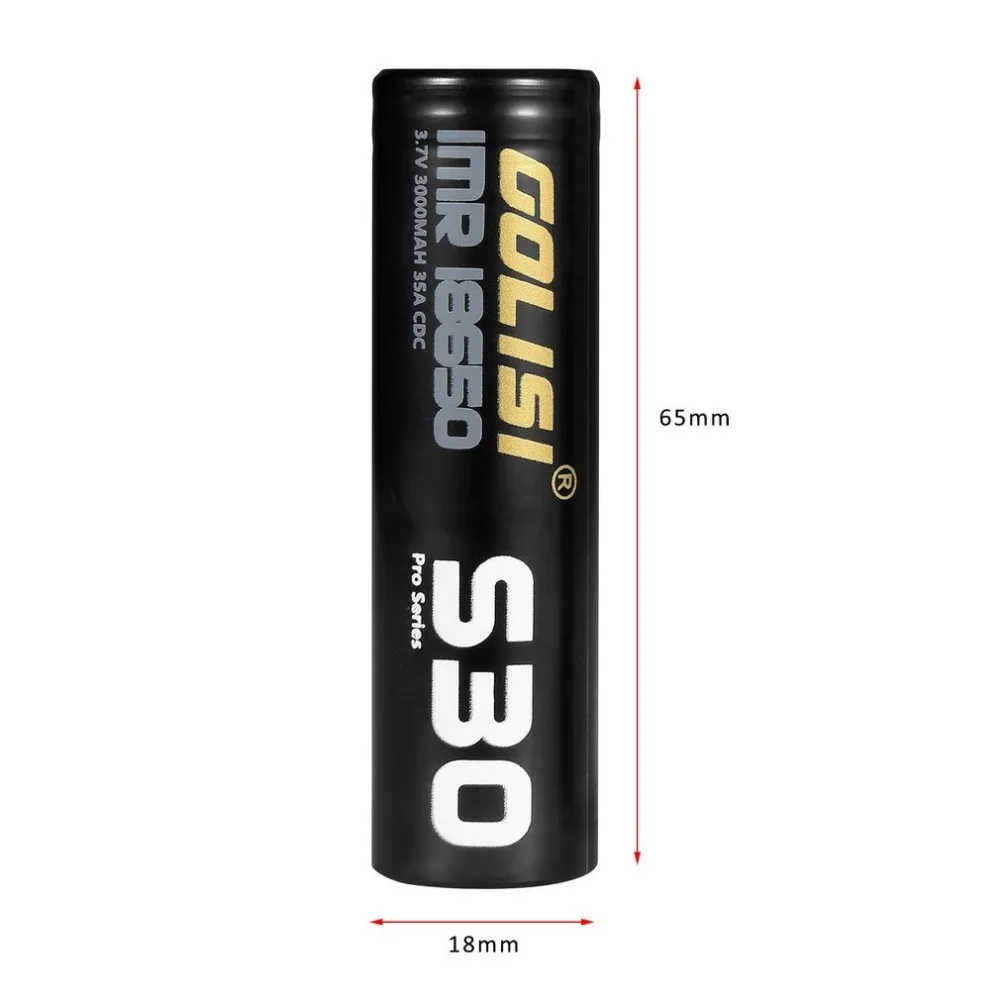 GOLISI S30 Li-Ion 18650 аккумуляторные батареи 3,7 V 3000mAh литиевая запасная батарея для факела фонарик батарея черное золото