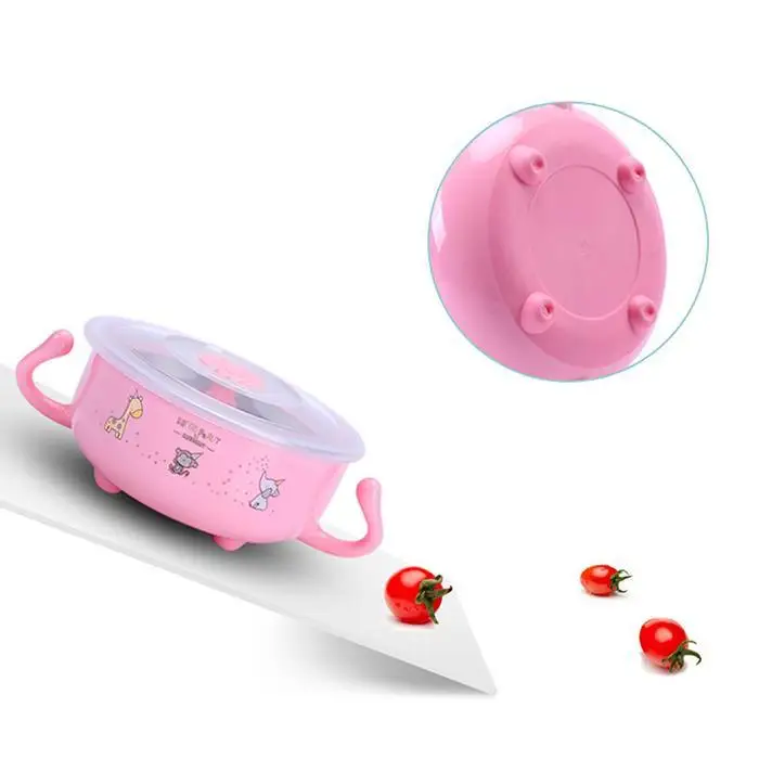 Прочный легкий multi Functional Baby Чаша изоляции столовые приборы для дома две ручки, 420 мл с крышкой