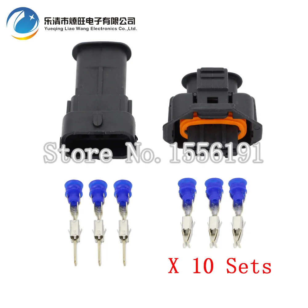 

10 Sets 3 Pin DJ7036A-3.5-11/21 Female Male 3.5mm Auto Sensor Plug Waterproof Electrical Wire Connector