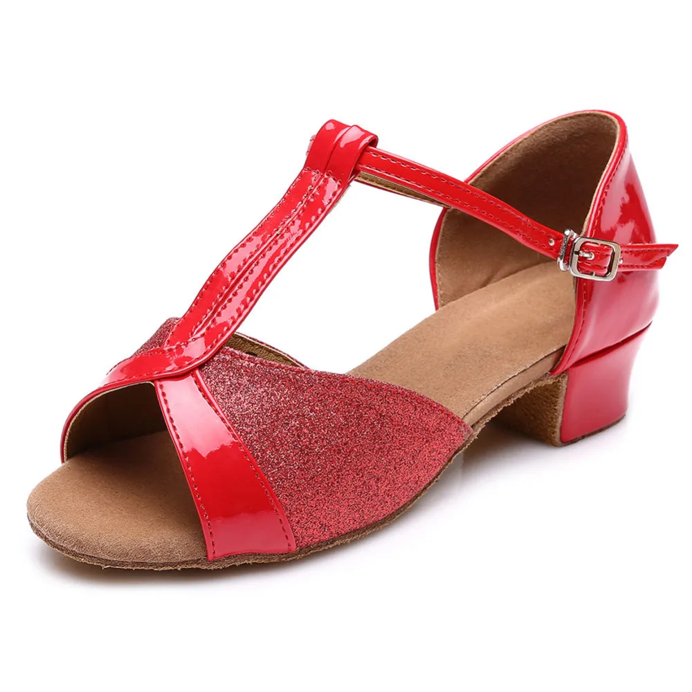 New Arrival Ballroom Latin Dance Shoes Women Children Kids 17-25CM Tango High Quality Low Heels For Women Latin Dance Shoes 5