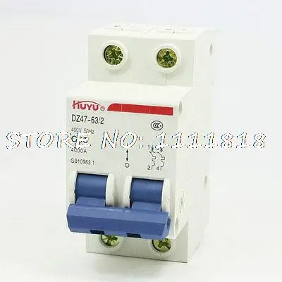 

4000A Breaking Capacity 2P Pole Miniature Circuit Breaker 400VAC 63A