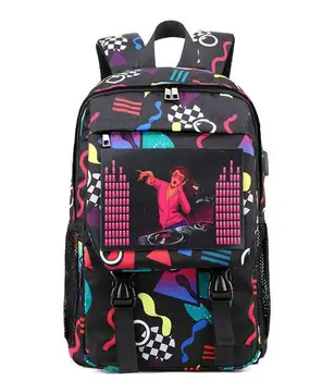 

Joyloading Russia Style Luminous Cartoon Piano Music Note Students Backpack Preppy Shoulders Bag