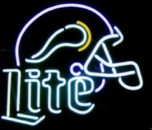 

Custom Minnesota Vikings Miller Lite Glass Neon Light Sign Beer Bar