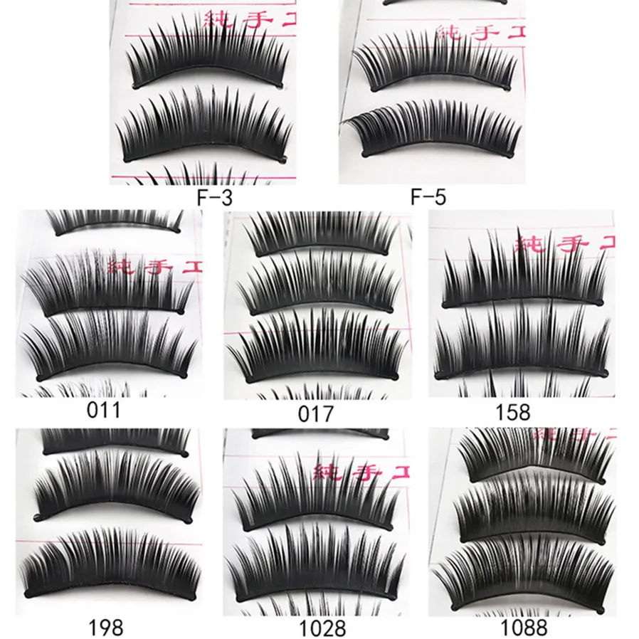 

New 10 Pairs Thick False Eyelashes Handmade Black Terrier Cross Exaggerated Eye Lashes Fashion Ball Smoke Makeup Fake Eyelashes