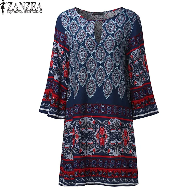 2020 ZANZEA Spring Women Long Shirt Dress Elegant Embroidery Long Sleeve Dresses Vintage Solid Cotton Linen Vestido Robe Femme