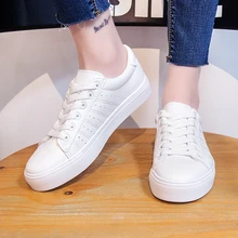 2018 Shoes Woman Summer New Fashion Women Shoes Casual Platform Solid PU Leather Shoe Women Casual White Shoes Sneakers